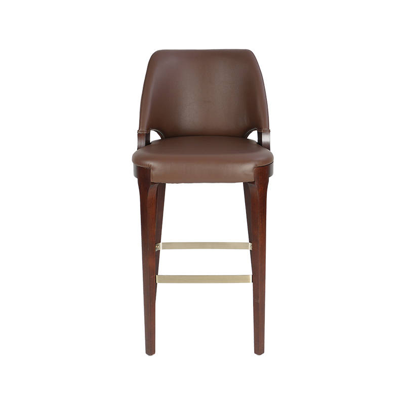 Selead PU Solid Wood Leg Hotel Dining Bar Chair