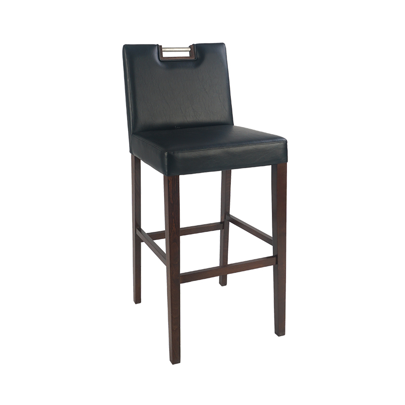 Selead Black Commercial Vinyl Metal Leg Hotel Counter Bar Stool Chair